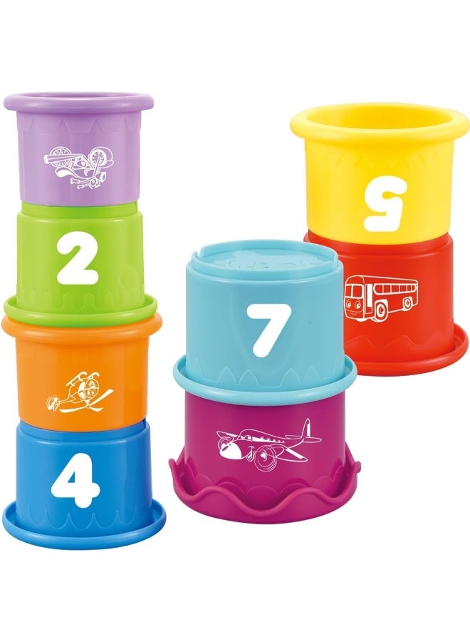 TOY GARDEN 9-Piece Rainbow Stacking Cups Toy Set for Babies and Toddlers, Educational Developmental Learning Toy, Colorful Stacking Game Blocks for Early Skills, Cognitive and Motor Development, Fun Indoor Baby Toy for Boys and Girls - Image 2