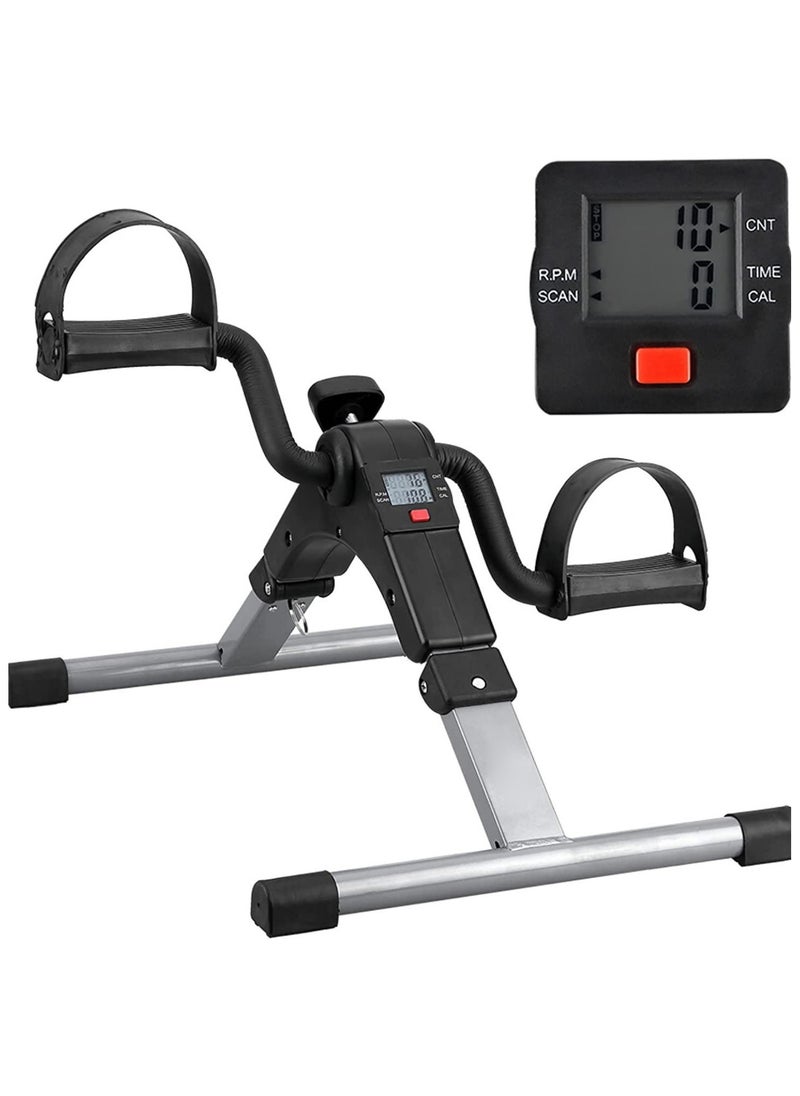 Ru syanl Folding Pedal Exerciser - Mini Under Desk Bike - Portable Foot Hand Cycle Peddler Machine Bicycle Exerciser for Arm Leg While Sitting  - Image 1