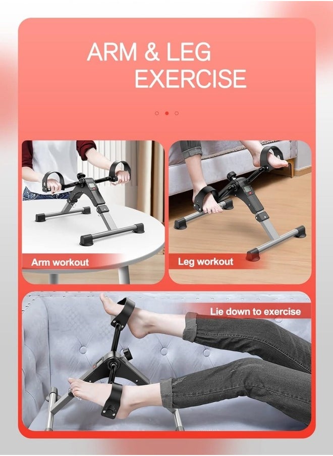 Ru syanl Folding Pedal Exerciser - Mini Under Desk Bike - Portable Foot Hand Cycle Peddler Machine Bicycle Exerciser for Arm Leg While Sitting  - Image 3
