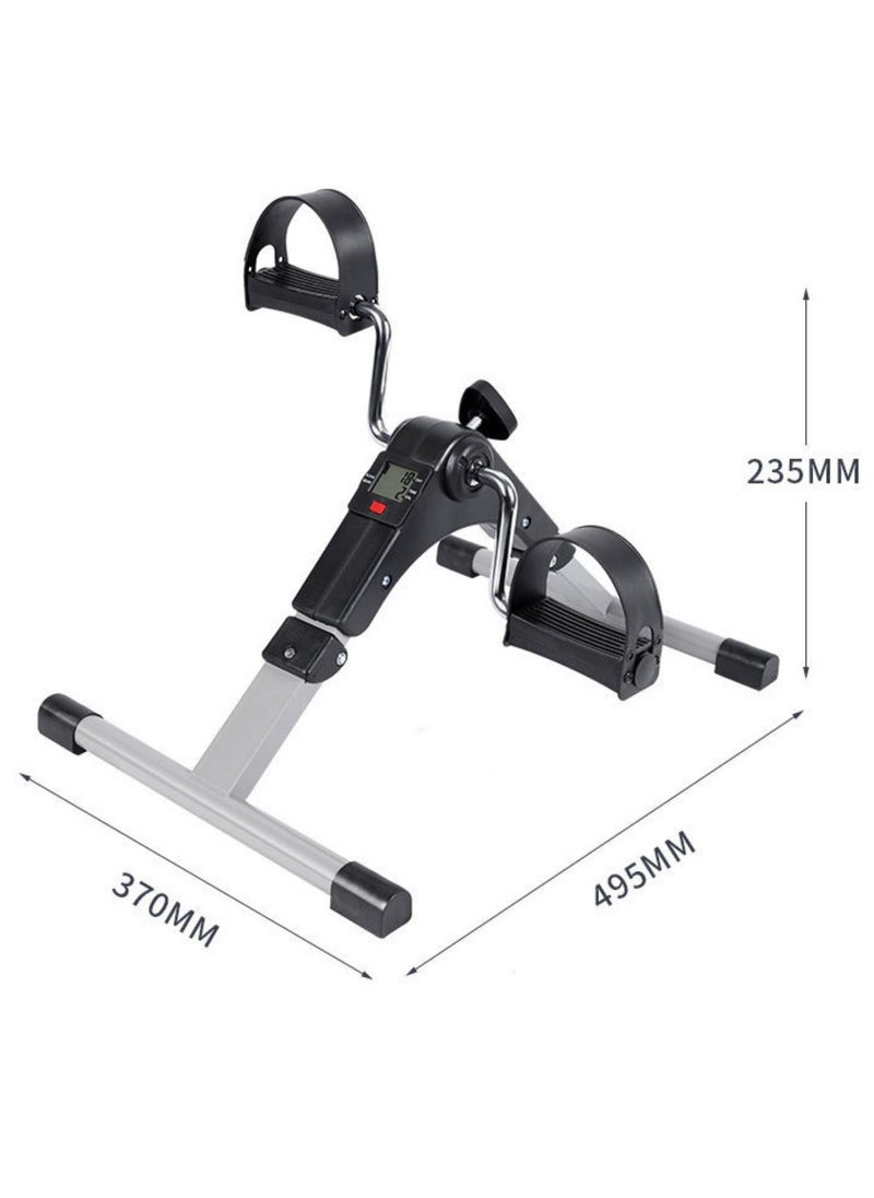Folding Pedal Exerciser - Mini Under Desk Bike - Portable Foot Hand Cycle Peddler Machine Bicycle Exerciser for Arm Leg While Sitting