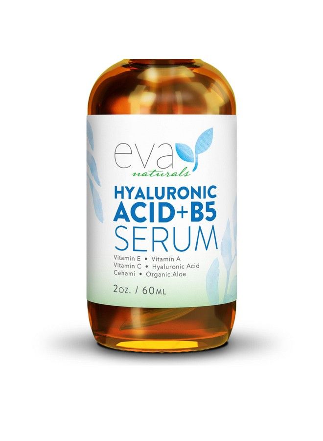Eva Naturals مصل حمض الهيالورونيك للوجه مع فيتامين ب5، مصل مضاد للشيخوخة ومصل مرطب مضاد للتجاعيد، مصل حمض الهيالورونيك للوجه لترطيب البشرة الجافة 2.0 أونصة سائلة (عبوة واحدة) - Image 2