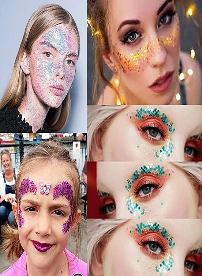 RoseFlower Holographic Chunky Glitter, 12 Colors Flakes Dreams Powder Festival Cosmetic, Body Face Eye Hair Nail & Eyeshadow, Decoration Perfect for Halloween, Resin, Slime, Tumbler, Craft, Makeup - Image 2