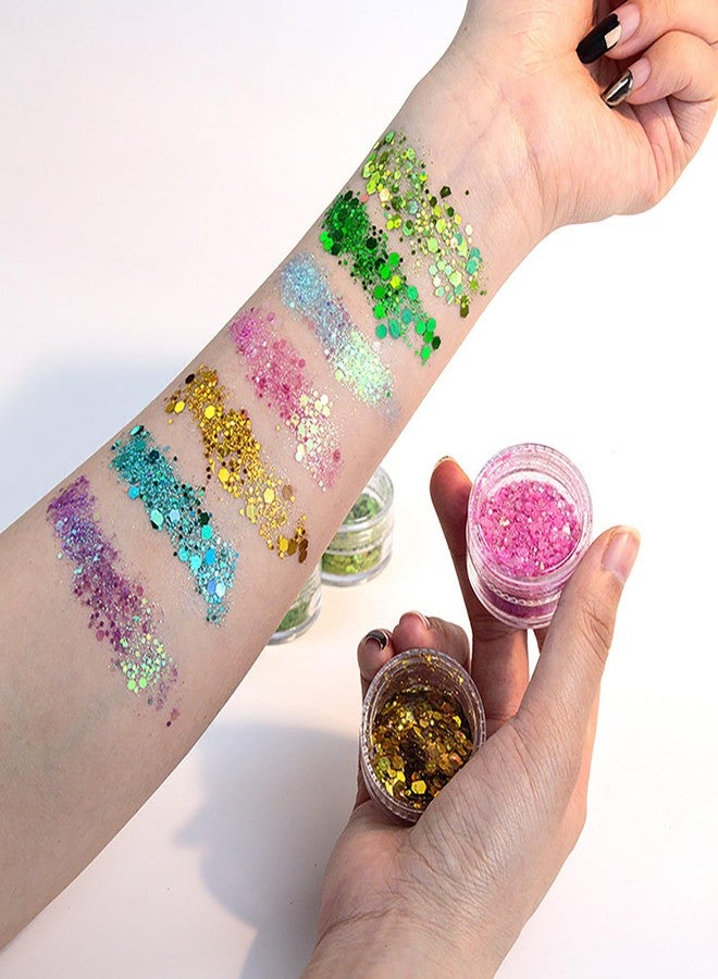 RoseFlower Holographic Chunky Glitter, 12 Colors Flakes Dreams Powder Festival Cosmetic, Body Face Eye Hair Nail & Eyeshadow, Decoration Perfect for Halloween, Resin, Slime, Tumbler, Craft, Makeup - Image 4