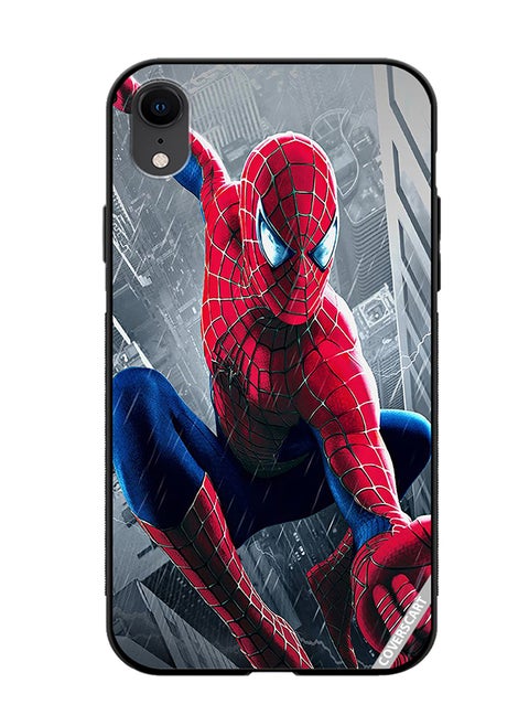 Protective Case Cover For Apple iPhone XR Spiderman Design Multicolour
