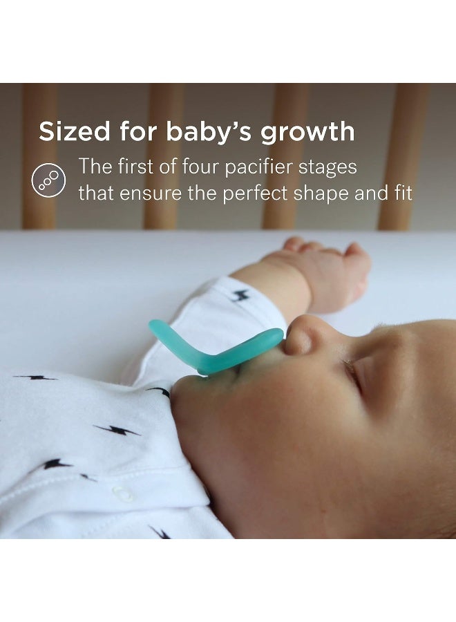 Smilo Newborn Baby Pacifier - 3 Pack of Orthodontic Pacifiers for Babies from 0-2 Months - Expands to Support The Palate During Soothing - BPA-Free - Aqua - Image 3