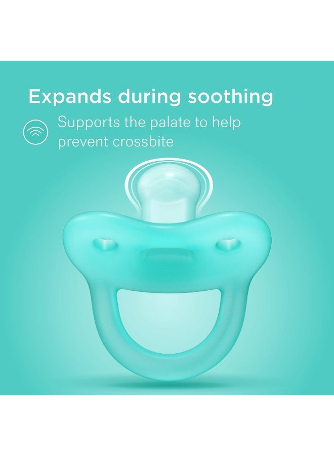 Smilo Newborn Baby Pacifier - 3 Pack of Orthodontic Pacifiers for Babies from 0-2 Months - Expands to Support The Palate During Soothing - BPA-Free - Aqua - Image 4