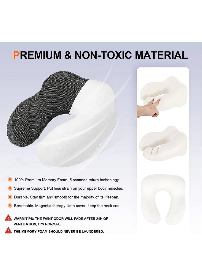 Hooded U-shaped Travel Pillow, Memory Foam Travel Pillow, Portable Office Pillow, Car and Train Long Flight Sleeping Pillow