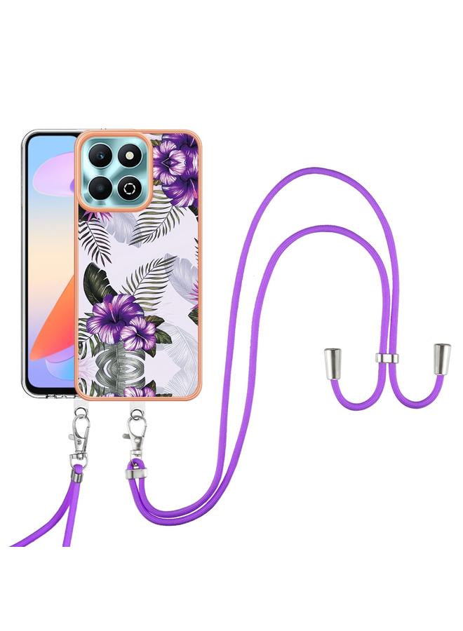 جرين تايجر جراب لهاتف Honor X6b بنمط طلاء كهربائي IMD TPU مقاوم للصدمات مع حبل للرقبة - Image 2