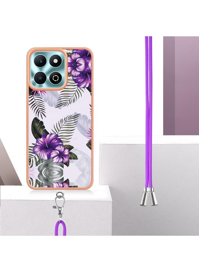 جرين تايجر جراب لهاتف Honor X6b بنمط طلاء كهربائي IMD TPU مقاوم للصدمات مع حبل للرقبة - Image 3