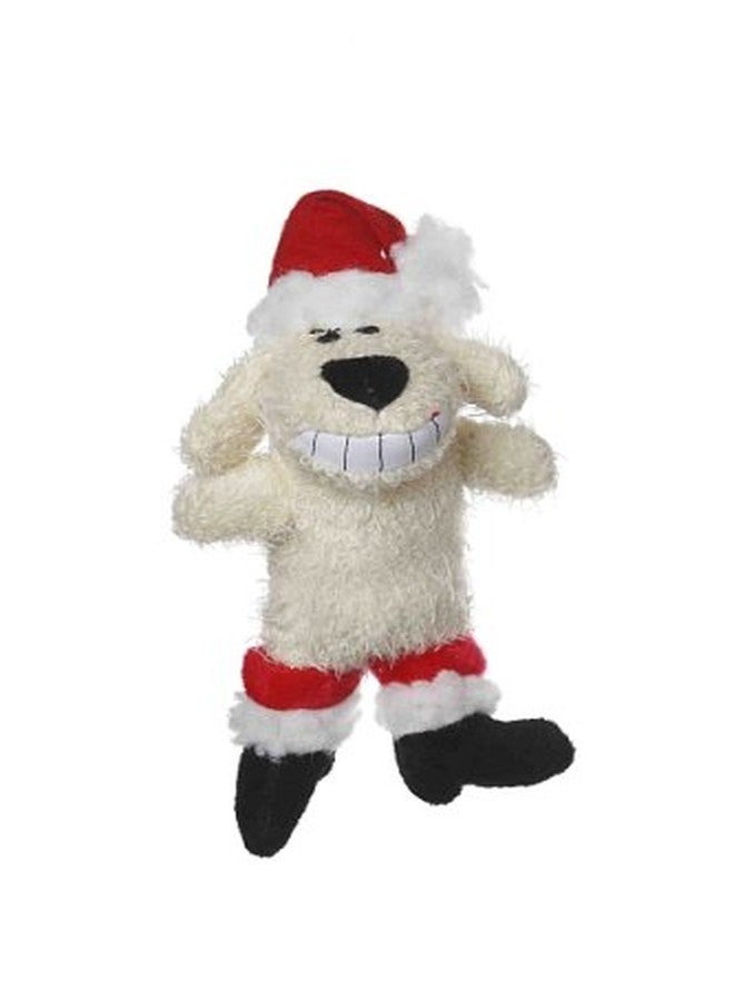 Multipet Beige 6-Inch Santa Loofa Plush Dog Toy That Squeaks