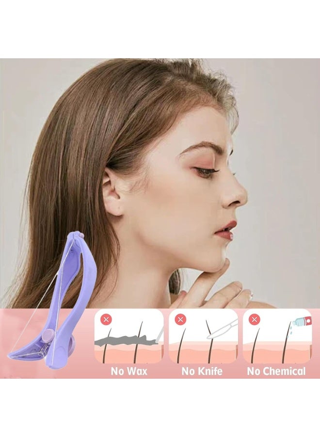 مجموعة إزالة شعر الحواجب والجسم بالخيط للنساء - جهاز واحد لإزالة الشعر مع 10 خيوط لتشكيل الحواجب بدقة، وإزالة شعر الوجه والذقن والشفة العليا - أداة ملقط احترافية لإزالة الشعر بالخيط - Image 2