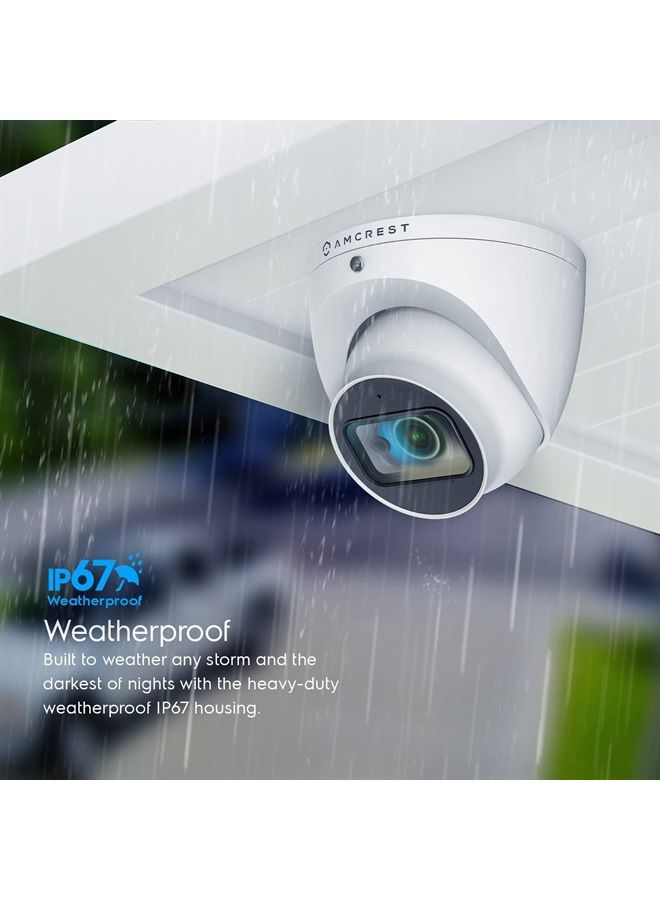AMCREST Analog 4K Outdoor Security Camera, Turret 8MP @20fps CCTV-Coax-BNC Camera, 98ft Night Vision, 125° Angle, Built-in Mic, White (AMC4KDM28-W-V2), (Not an IP Camera) DVR Required, Not Included) - Image 3