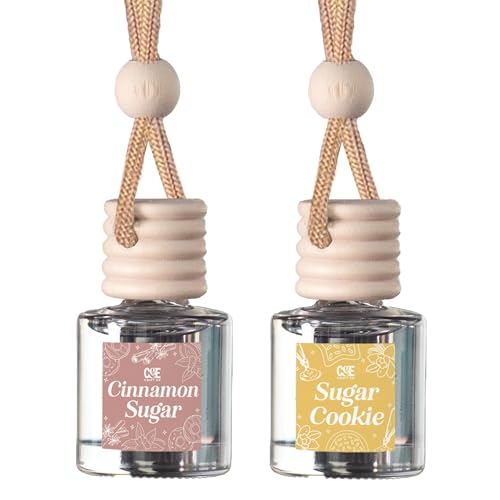 CE CRAFT CANDECraftCo Car Air Hanging Fragrance Oil, Car Auto Freshener for Essential Oils, Scents Fragrance Aromatherapy Automobile Diffuser, Long Lasting (Cinnamon Sugar + Sugar Cookie) - Image 1