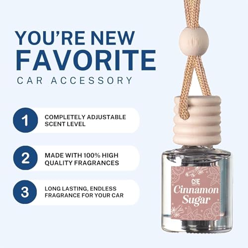 CE CRAFT CANDECraftCo Car Air Hanging Fragrance Oil, Car Auto Freshener for Essential Oils, Scents Fragrance Aromatherapy Automobile Diffuser, Long Lasting (Cinnamon Sugar + Sugar Cookie) - Image 2