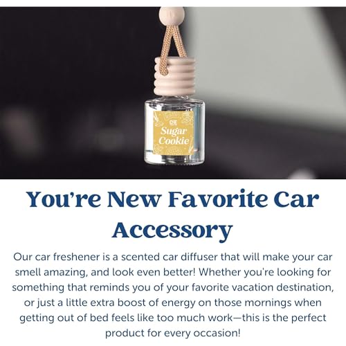 CE CRAFT CANDECraftCo Car Air Hanging Fragrance Oil, Car Auto Freshener for Essential Oils, Scents Fragrance Aromatherapy Automobile Diffuser, Long Lasting (Cinnamon Sugar + Sugar Cookie) - Image 3