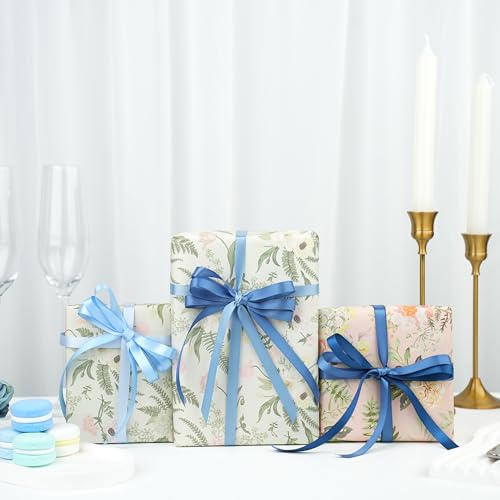 MAYREEL Dusty Blue Satin Ribbon 3/8 Inch Thin Slate Blue Ribbon for Gift Wrapping Wedding Bridal Shower Crafts 6 Rolls 10 Yards Each Color Total 60 Yards - Image 4