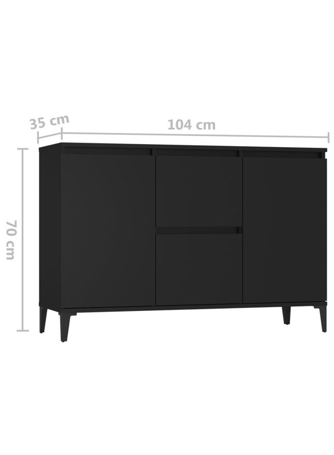 vidaxl Sideboard Black 104x35x70 cm Engineered Wood 806113 - Image 5