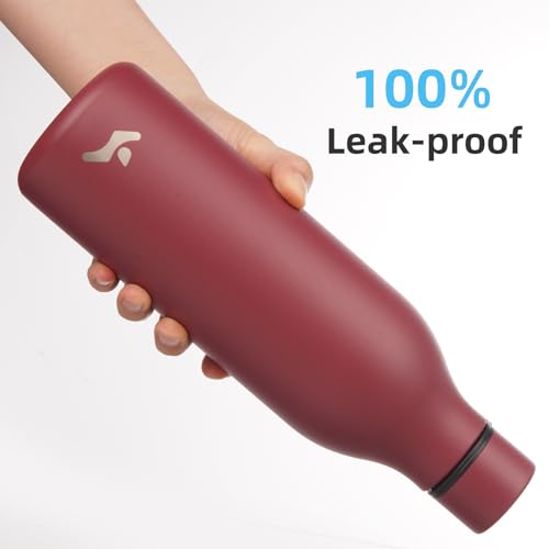 Konokyo Insulated Water Bottle with Strap,25 oz Double Wall Stainless Steel Vacuum Bottles Metal Water Flask,Brick Red - Image 5
