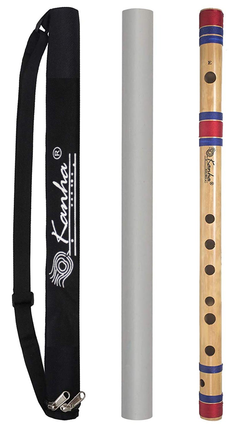 Kanha Flutes E Scale Natural Medium Assam Bamboo Flute Musical Instrument Size 15 Inch Bansuri Right Handed - Image 1