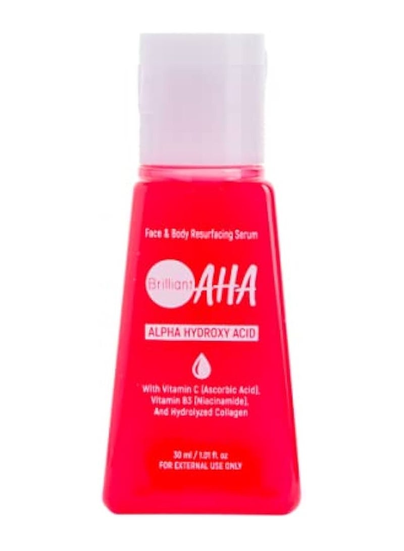 Brilliant Skin سيروم الوجه والجسم أها ألفا هيدروكسي أسيد باللون الوردي 30 مل - Image 1