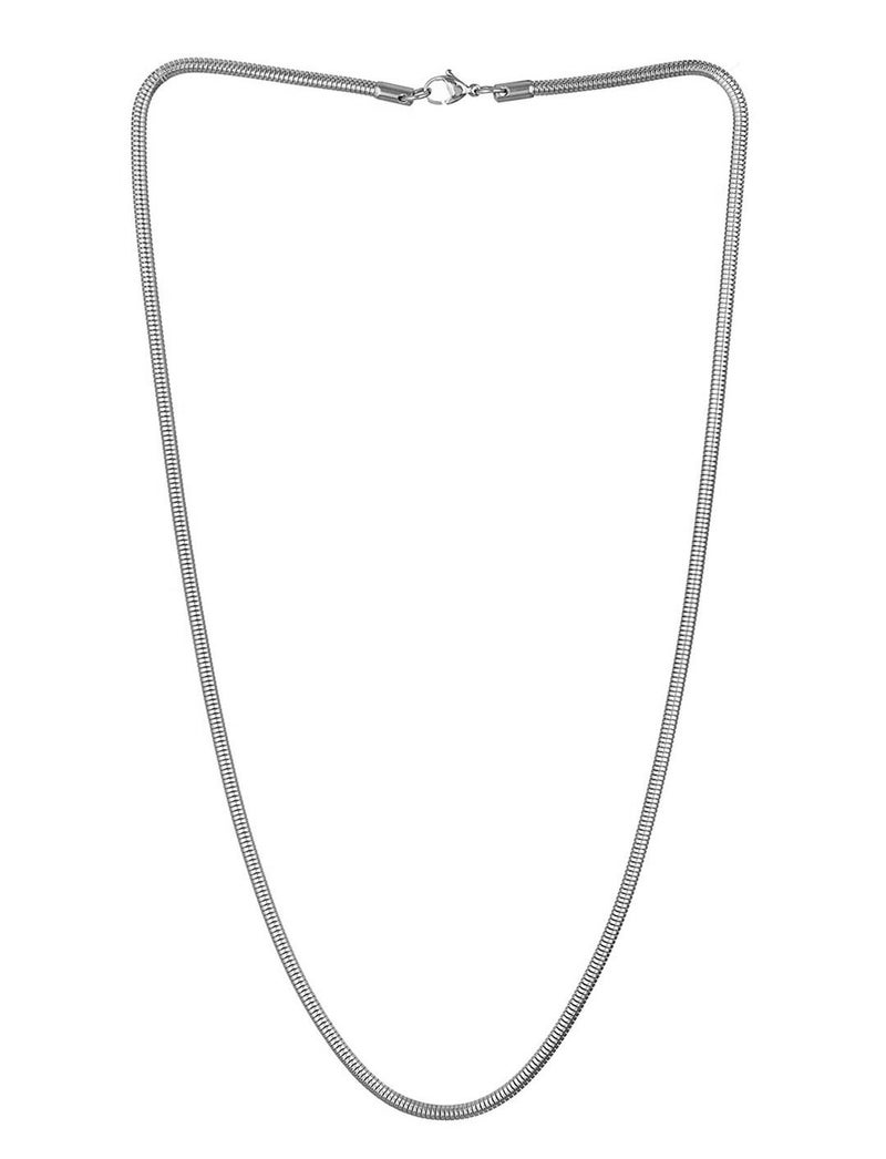 Peora Silver Plated Stainless Steel Fancy Snake Chain Stylish Fashion Jewellery for Men - Image 5