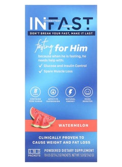 Real Ketones INFAST For Him Watermelon 10 Packets 0.5 oz (14.2 g) Each 