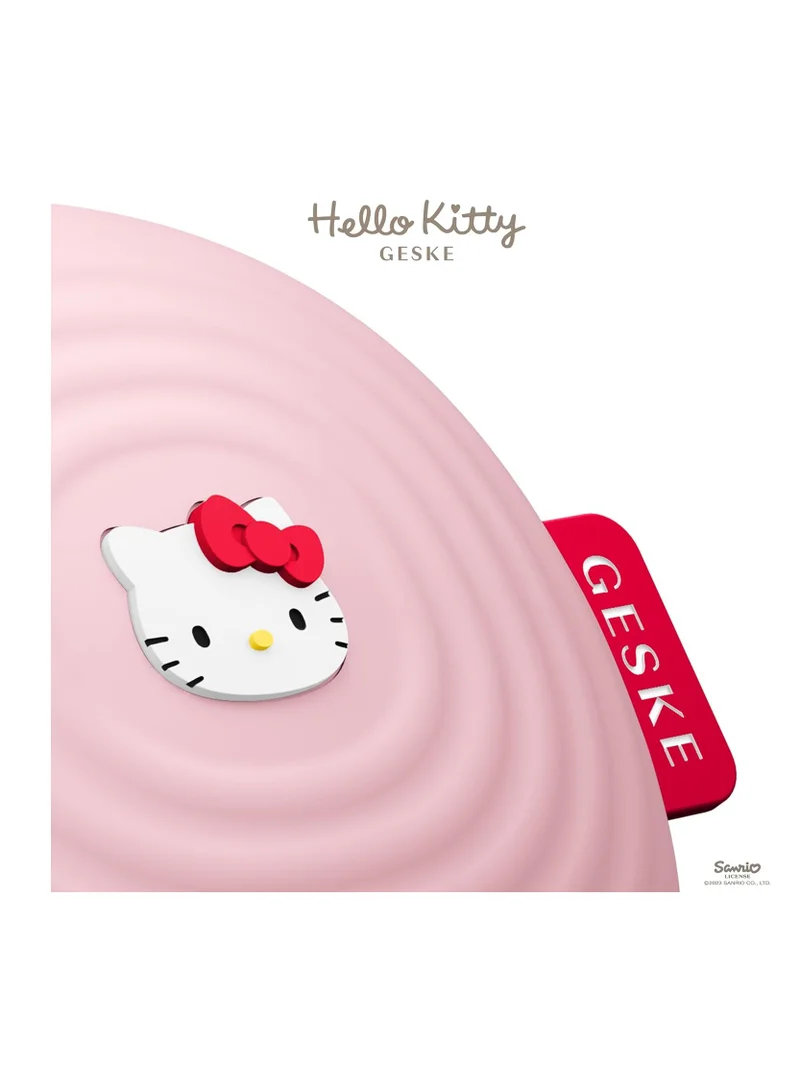 GESKE Hello Kitty Smart App Guided Sonic Warm And Cool Mask 8 in 1 Beauty LED Face Mask Red Light Therapy Heat Cooling Increased Face Care Absorption Face Massager