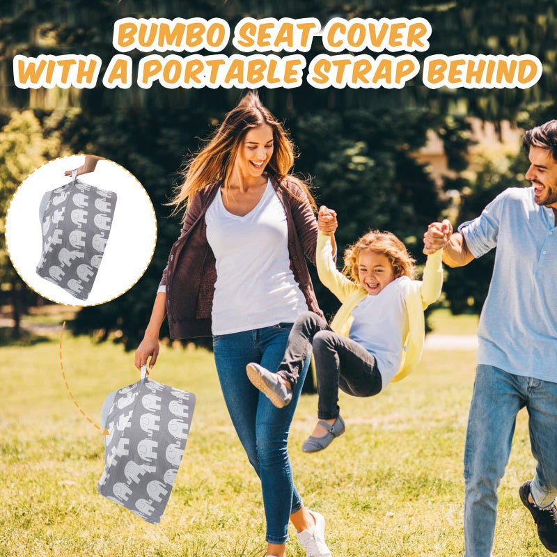 SMTTW Seat Cover Compatible with Bumbo Seat, Summer Cooling Breathable Seat Cover for Baby Boy Girl (Grey Elephant) - Image 2
