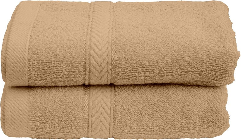 Princess All consumer tier purchase options Deyarco - - 2 Pcs Set Hand Towel, Fabric: 100% Cotton Terry, 480 GSM, Size: 40x70cm, Pattern: Ringspun, Color: Beige Cost effective upgraded craftsmanship - Image 1