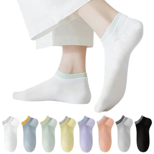 JABA'S 8 Pairs Men's & women's Business/Office Ankle Socks - Formal Breathable Cushioned Performance Cotton for Everyday Use, Free Size Pack of 8 Multicolor - Image 1