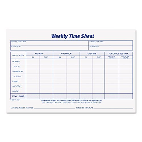 TOPS Weekly Employee Time Sheet, 8.5 x 5.5 Inches, 100 Sheets per Pad, 2 Pads/Pack (30071) - Purple; White - Image 5