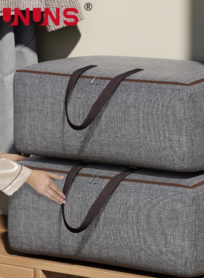 UNUNS 2-Piece Storage Bag,Oversized Waterproof Oxford Organizer Bag With Zippers,Duty Tote For Space Saving,For Clothes,Bedding,Comforters,Pillows,70x50x30cm - Image 1
