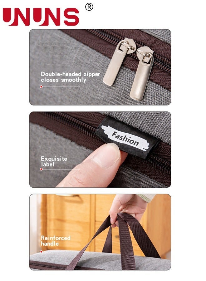 UNUNS 2-Piece Storage Bag,Oversized Waterproof Oxford Organizer Bag With Zippers,Duty Tote For Space Saving,For Clothes,Bedding,Comforters,Pillows,70x50x30cm - Image 2