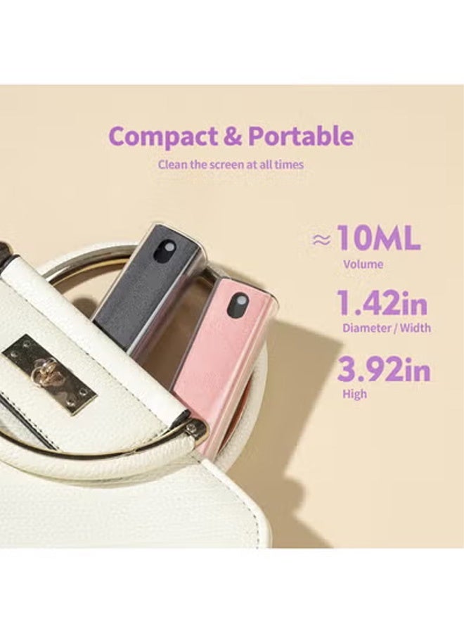 Taimi 2-Pcs All-in-One Touchscreen Cleaner, Spray and Built-in Microfiber Cloth with Clear Protective Case, Screen Cleaner for All Phones, Laptop and Tablet - Black/Pink - Image 3