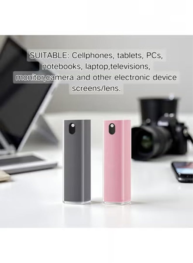 Taimi 2-Pcs All-in-One Touchscreen Cleaner, Spray and Built-in Microfiber Cloth with Clear Protective Case, Screen Cleaner for All Phones, Laptop and Tablet - Black/Pink - Image 5