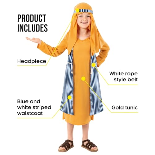 fun shack Blue Shepherd Costume for Kids Boys Shepherd Costume Christmas Costumes for Kids Boys Nativity Costumes Medium - Image 5