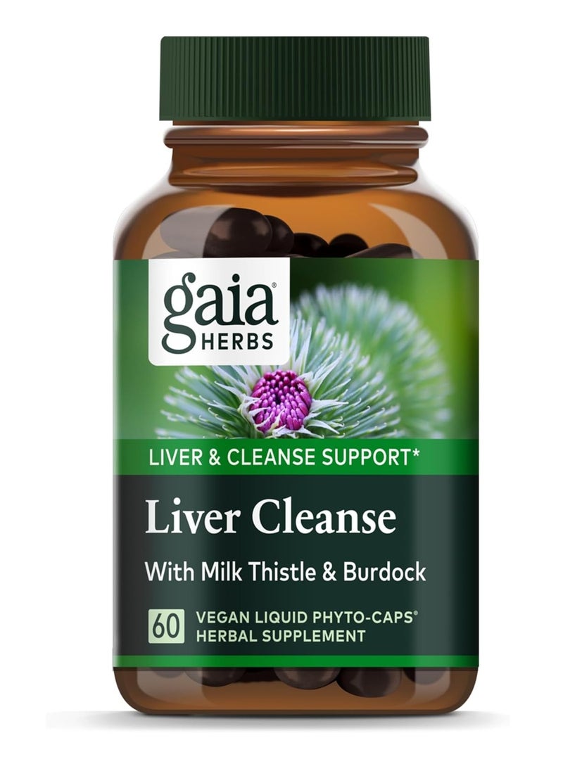 Gaia Herbs - Liver Cleanse with Milk Thistle and Burdock Support and Cleanse Liver Herbal Supplement 60 Vegan Capsule - Image 1