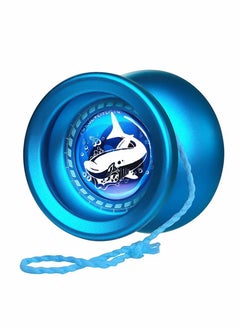 SYOSI يويو T9 قرش أزرق - يويو معدني احترافي للأطفال المبتدئين + محمل يويو غير مستجيب بديل + أداة إزالة المحمل + قفاز + 5 خيوط يويو  - Image 3