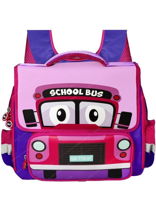 FunBlast School Bus Theme Backpack for Kids, Multipurpose Bag, Boys & Girls, Lightweight, Travel Bag (30 X 31 X 13 CM) (Multicolor) - Image 1