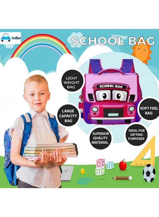 FunBlast School Bus Theme Backpack for Kids, Multipurpose Bag, Boys & Girls, Lightweight, Travel Bag (30 X 31 X 13 CM) (Multicolor) - Image 2