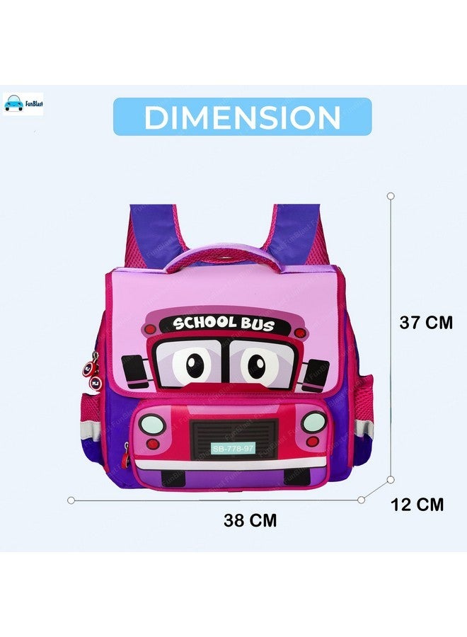 FunBlast School Bus Theme Backpack for Kids, Multipurpose Bag, Boys & Girls, Lightweight, Travel Bag (30 X 31 X 13 CM) (Multicolor) - Image 3