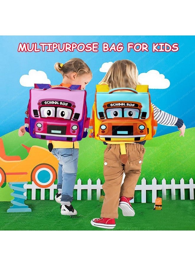 FunBlast School Bus Theme Backpack for Kids, Multipurpose Bag, Boys & Girls, Lightweight, Travel Bag (30 X 31 X 13 CM) (Multicolor) - Image 5