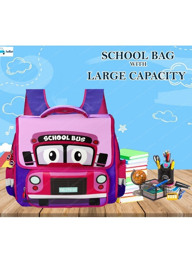 FunBlast School Bus Theme Backpack for Kids, Multipurpose Bag, Boys & Girls, Lightweight, Travel Bag (30 X 31 X 13 CM) (Multicolor) - Image 4