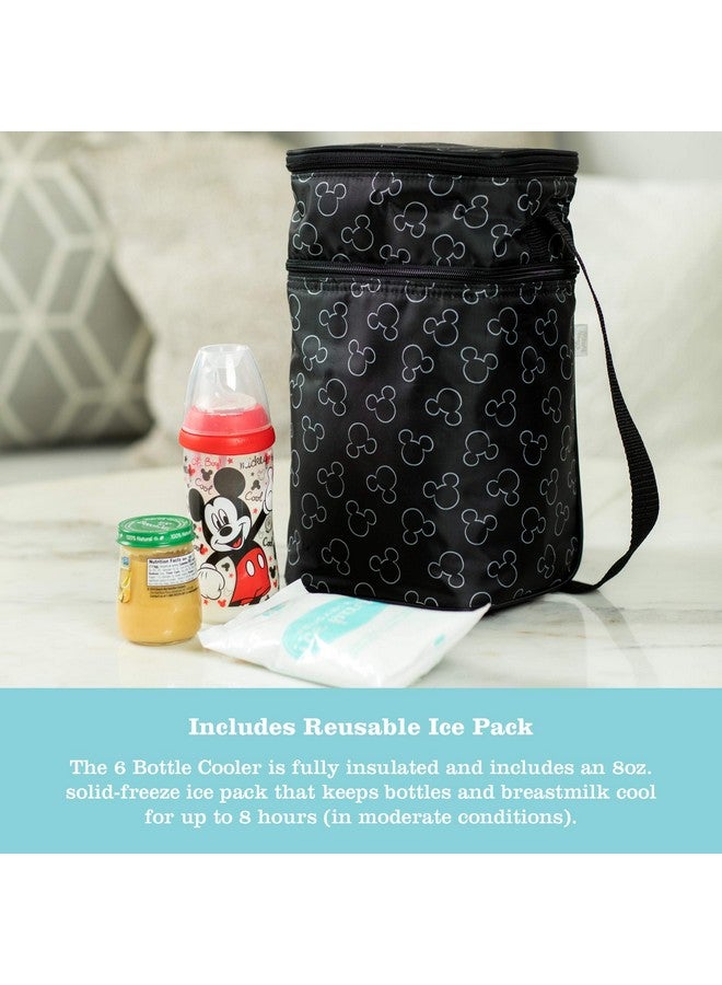 J.L. Childress J.L. Childress Disney Baby 6 Bottle Cooler - Baby Bottle & Food Bag - Ice Pack Included - 2 Compartments - Insulated & Leak Proof Bottle Bag - Breastmilk Cooler Bag for Travel - Mickey Black - Image 3