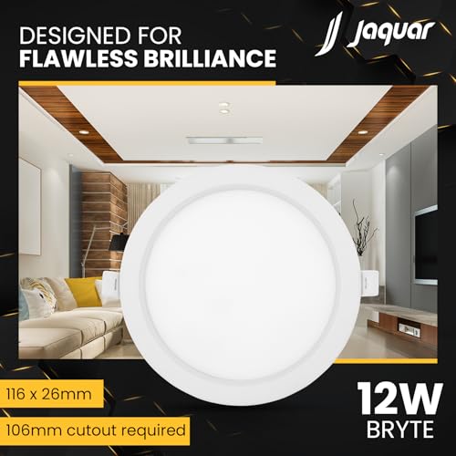 Jaquar 12W Bryte Slim Downlight Cool White with Aluminum Housing—Built-in Driver | High Lumens | Slim Design | 2-Year Warranty | Easy and Quick Installation | Pack of 1 - Image 4