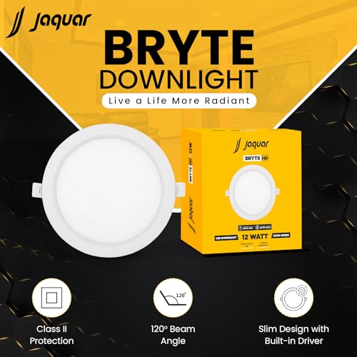 Jaquar 12W Bryte Slim Downlight Cool White with Aluminum Housing—Built-in Driver | High Lumens | Slim Design | 2-Year Warranty | Easy and Quick Installation | Pack of 1 - Image 2