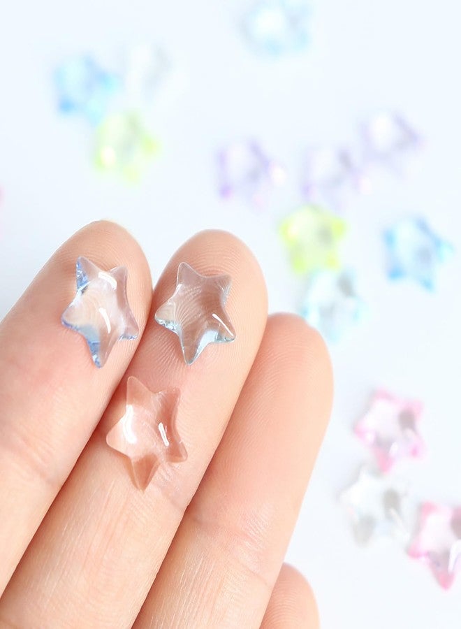 Vezocim Stars Nail Art Charms, Pentagram Nail Art Rhinestone, 3D Clear Five-Pointed Star Nail Glitter Designs, Resin Star Nail Diamond Gems Supplies for Women Manicure Art, DIY Jewelry Making Crafts - Image 4