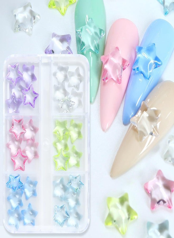 Vezocim Stars Nail Art Charms, Pentagram Nail Art Rhinestone, 3D Clear Five-Pointed Star Nail Glitter Designs, Resin Star Nail Diamond Gems Supplies for Women Manicure Art, DIY Jewelry Making Crafts - Image 1