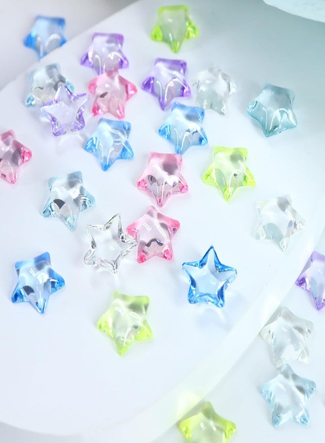 Vezocim Stars Nail Art Charms, Pentagram Nail Art Rhinestone, 3D Clear Five-Pointed Star Nail Glitter Designs, Resin Star Nail Diamond Gems Supplies for Women Manicure Art, DIY Jewelry Making Crafts - Image 2