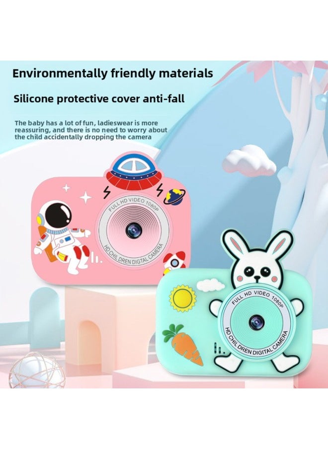 Y8 Cartoon Camera HD Children Digital Camera Cross Border Portable DSLR Camera Toy Kids Birthday Gift-Color:Rabbit HD Double Pink  - Image 5